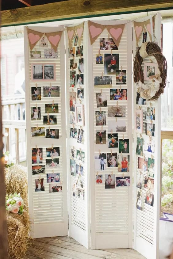 19 Creative Way to Display Photos at Your Wedding