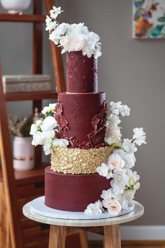 Chocolate White Flowers Floral Wedding Cakes