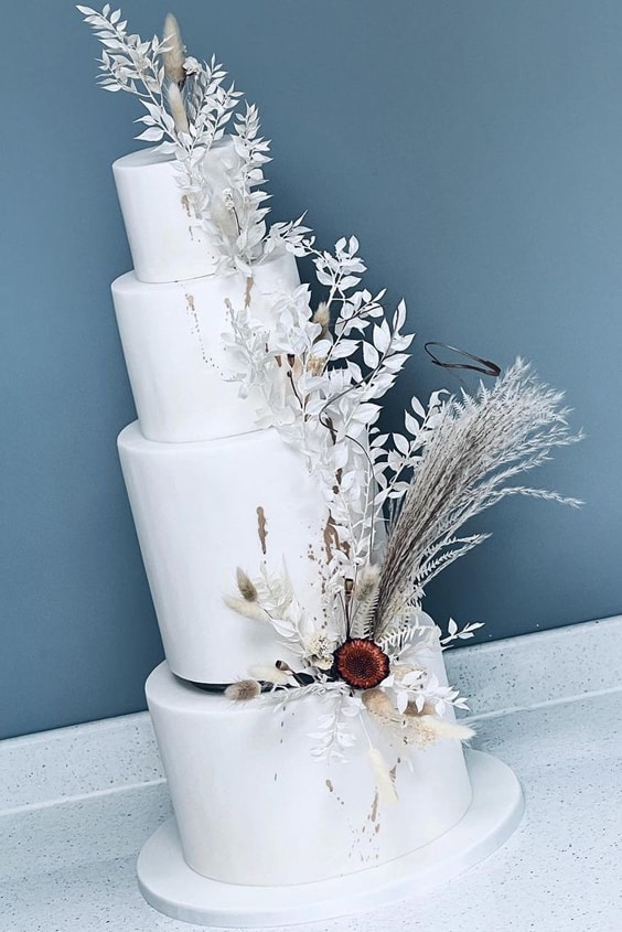 Winter Themed Floral Wedding Cakes