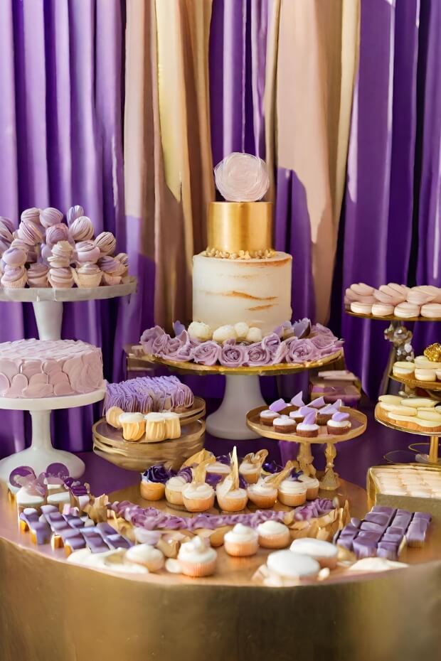 Lavish Purple and Gold Wedding Theme Ideas for a sophisticated atmosphere