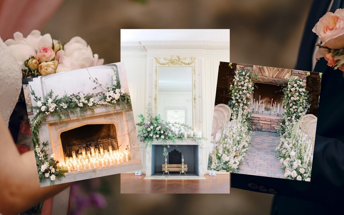 Looking to add a touch of rustic charm to your wedding ceremony? Check out these 24 beautiful fireplace decorations! From mantle garlands to candle-filled masterpieces, these ideas will surely make your special day even more enchanting. #weddingdecor #fireplaceideas #ceremonyinspo