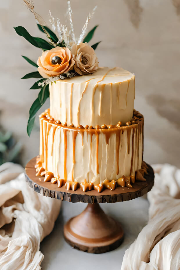 Recommended flavors to enhance rustic boho buttercream cakes