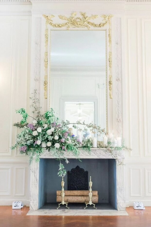 Purple and White Floral Arrangement Wedding Decor